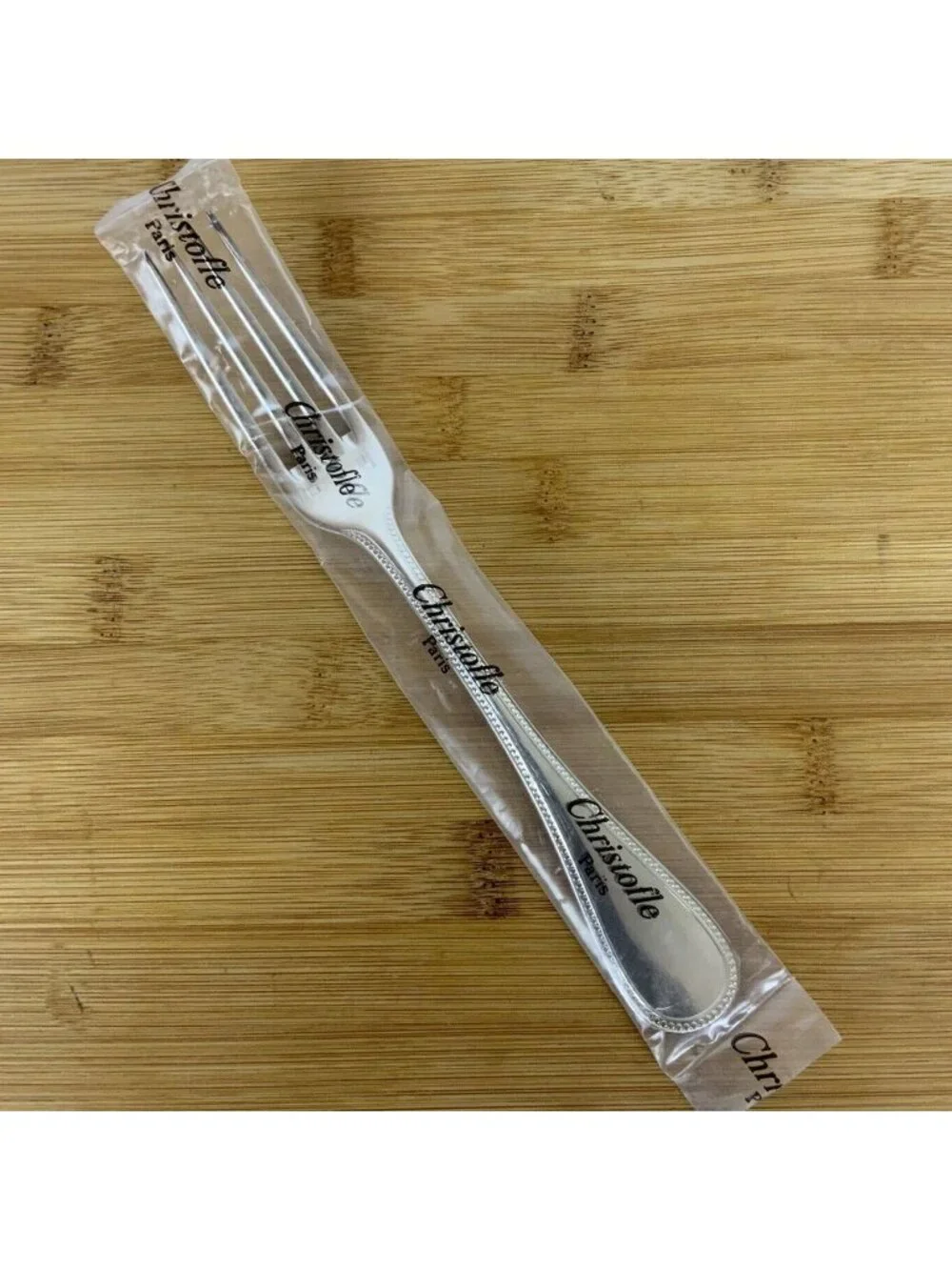 Christofle France Perles ONE Dinner Fork Silverplate Flatware NEW Discontinued